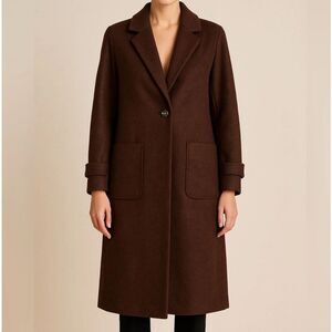NWT House of Harlow 1960 Brown Elegant Wool Blend Trench Coat Size XSmall